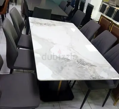 Elegant Marble Dining Table Set with Chairs