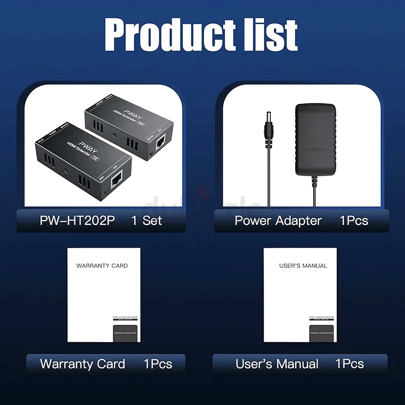 PWAY PW-HT202P(POC) HDMI Extender 165ft/50m Lossless Transmission Over Single Cat5e/6 Full HD 1080P63260217314051114