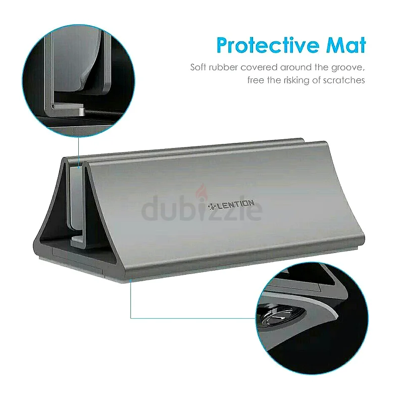 حامل سطح مكتب رأسي من الألومنيوم لتوفير المساحة من LENTION، متوافق مع MacBook Air/Pro 13 و1563256063986433111