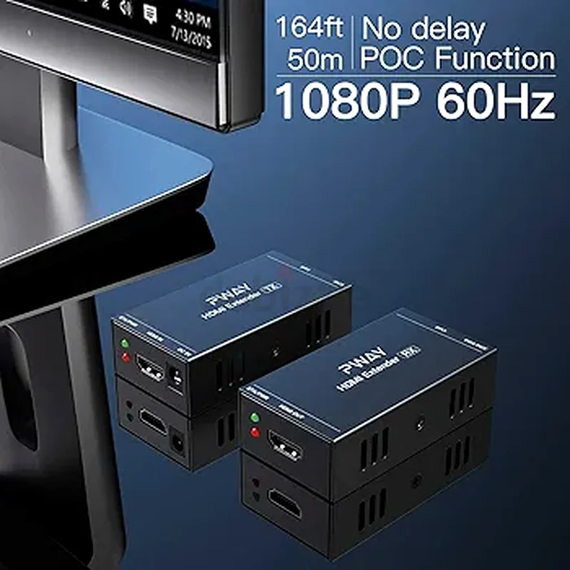 PWAY PW-HT202P(POC) HDMI Extender 165ft/50m Lossless Transmission Over Single Cat5e/6 Full HD 1080P63260217314051111