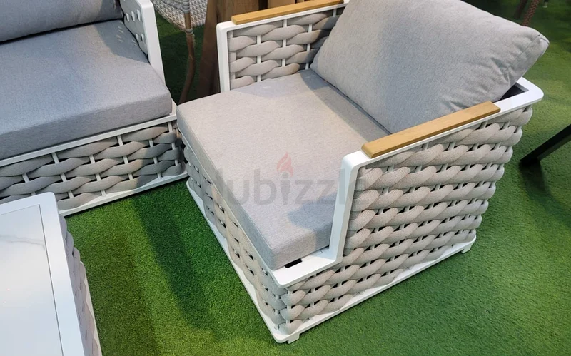 طقم أرائك حديقة خارجي بتصميم حبل فاخر جدًا63218311118337112