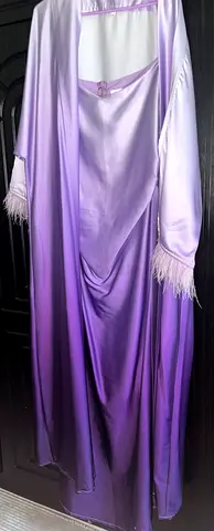 Elegant Purple Dress and Abaya set for Sale