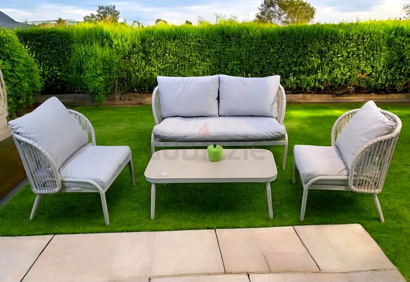 Beautiful Rope Design Light Grey Garden Sofa Outdoor Sofa Set63220328148866113