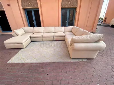 Pottery Barn Modicular Ushape Sofa beige with footstool