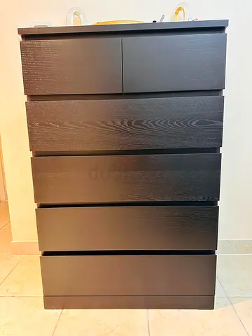IKEA MALM Chest of 6 drawers, black-brown, 80x123 cm