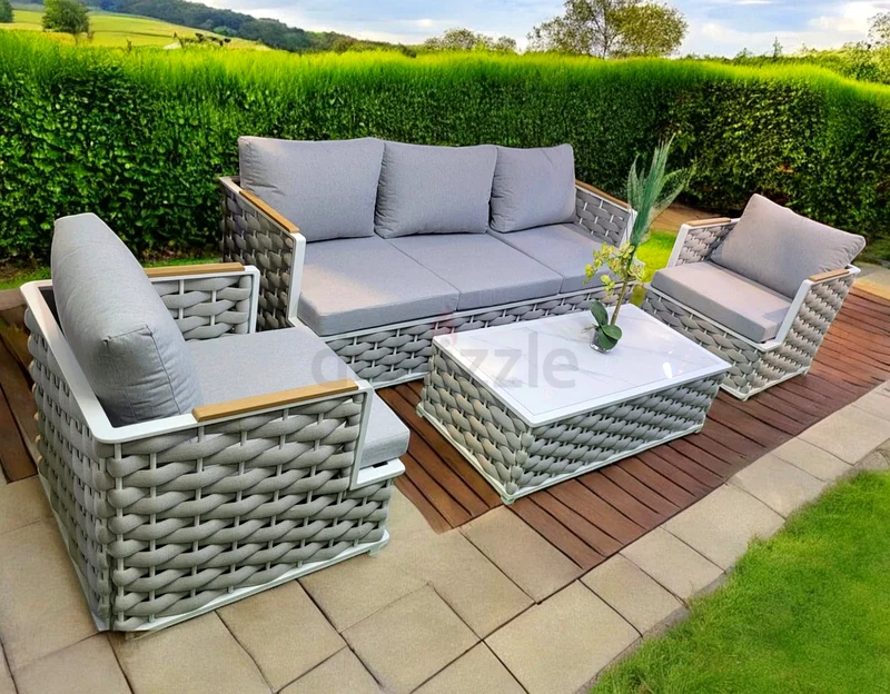 Super Luxury Rope Design Aluminium Outdoor Sofa Garden Sofa Set63220328161539113