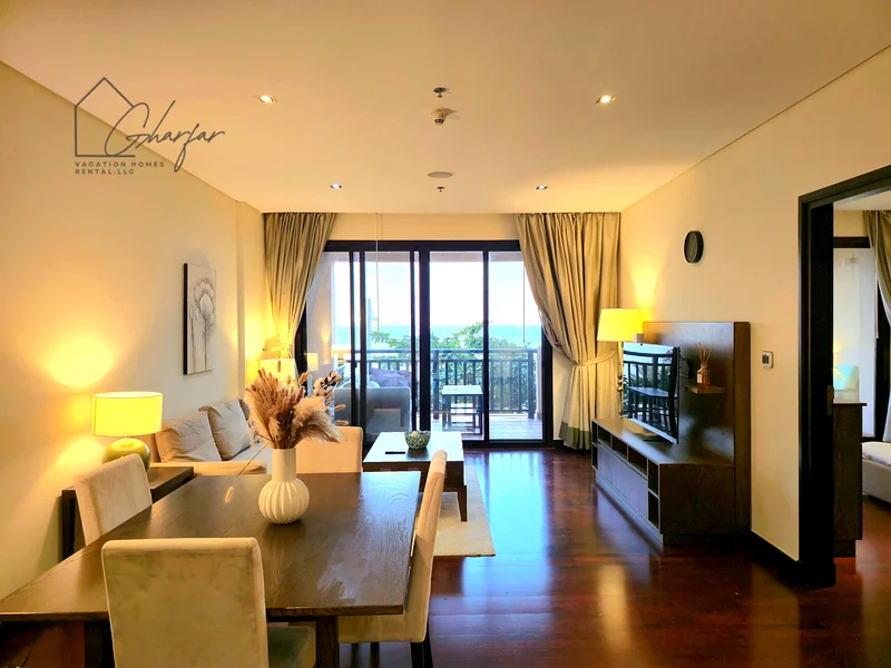 Palm Escape | Beachfront 1BR in Royal Amwaj | Burj View + Private Balcony63832313071746111