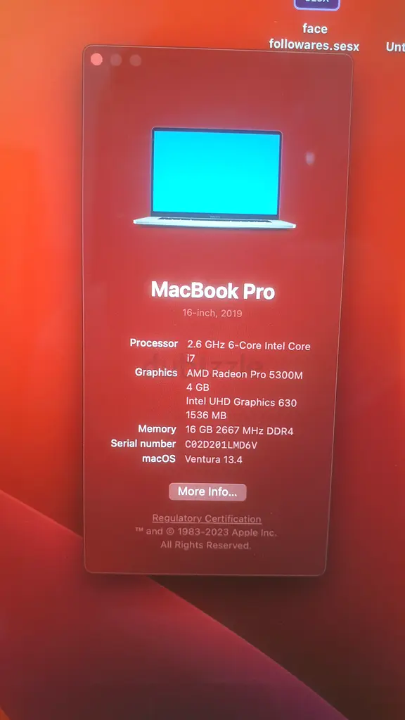 Macbook pro 2019 i9 16inch63254997912962115