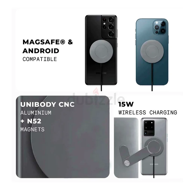 Set of Laptop Stand, Magnetic Phone Mount and Wireless Charger63166654344321111