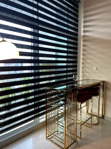 Gold Bar Table with 2 Red Chairs