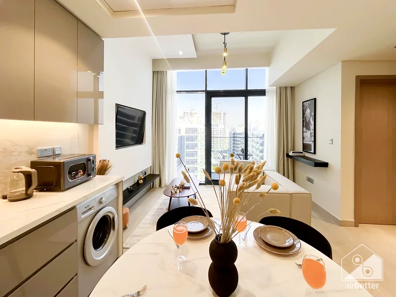 Azizi Riviera Meydan city 1 BHK with Balcony ALL BILLS Inc. + FREE Parking & Wifi63832411410049113