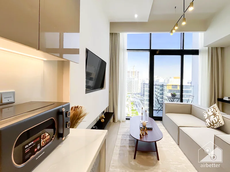 Azizi Riviera Meydan city 1 BHK with Balcony ALL BILLS Inc. + FREE Parking & Wifi63832411410049110