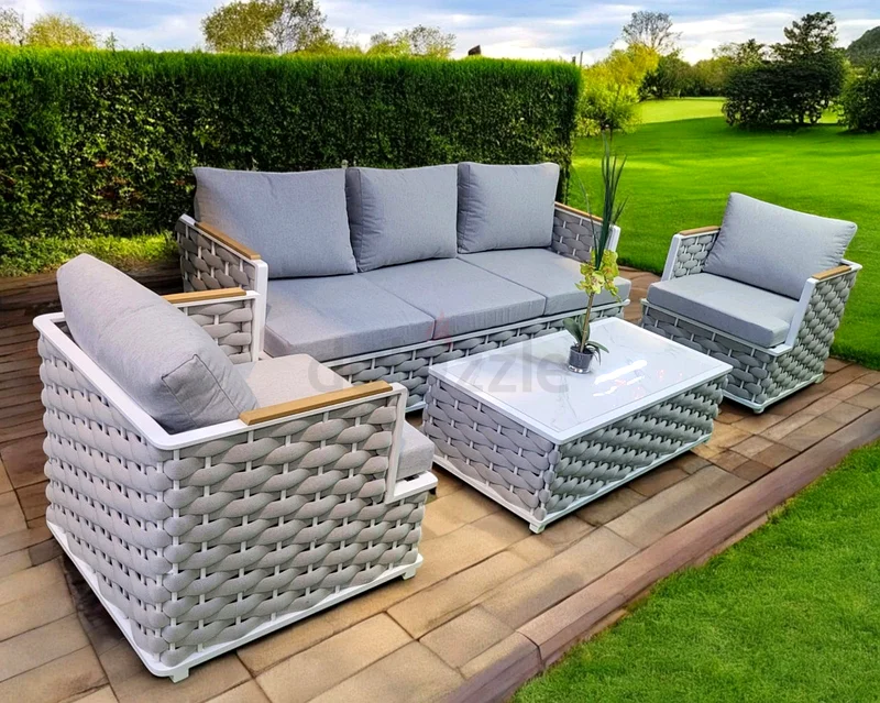 Super Luxury Rope Design Aluminium Outdoor Sofa Garden Sofa Set63220328161539111