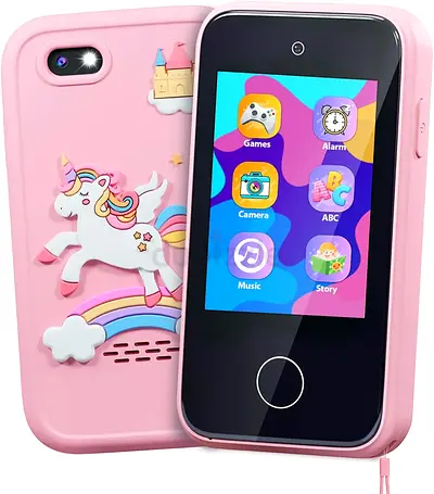 ERTYU Kids Smart Phone Toys for Girls Ages 3-7 with Dual Camera - Toddler Phone Toys with Learning G