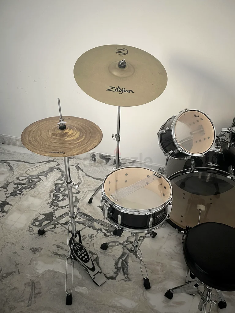 Pearl Roadshow RS525SC/C31 Full Drum Set With Cymbals – Jet Black63202193304961112