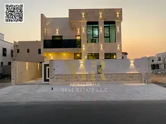For sale, a villa on the main street opposite Rahmaniya, Sharjah, super deluxe finishing, no down pa