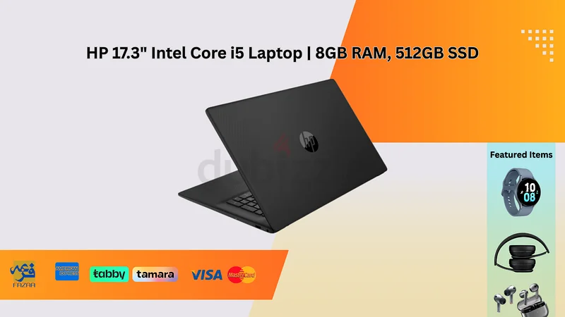 HP 17.3 Inch Intel Core i5 4.2 GHz Laptop, 8GB RAM, 512GB SSD, Intel Iris Xe Graphics, Delivery63262931752194110