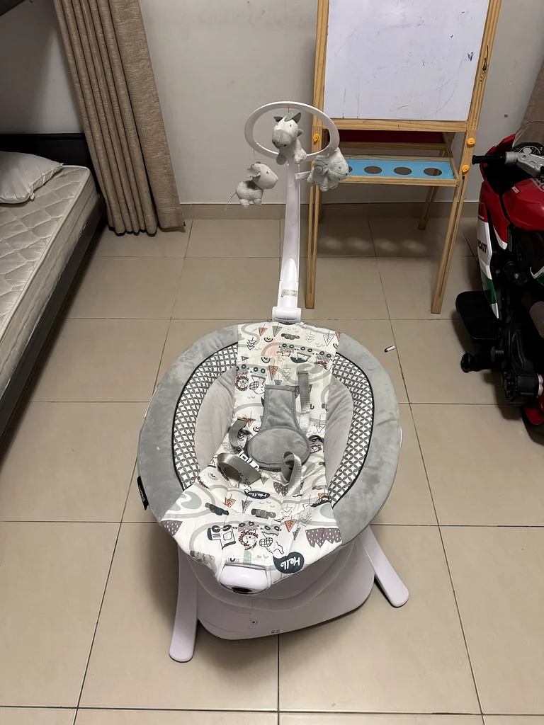 Cozy White Rocker with Plush Toys for Your Little One63204252538114112