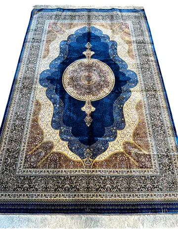 145 x 224 cm | New Beautiful Persian Qom Fine Quality Silk Carpet