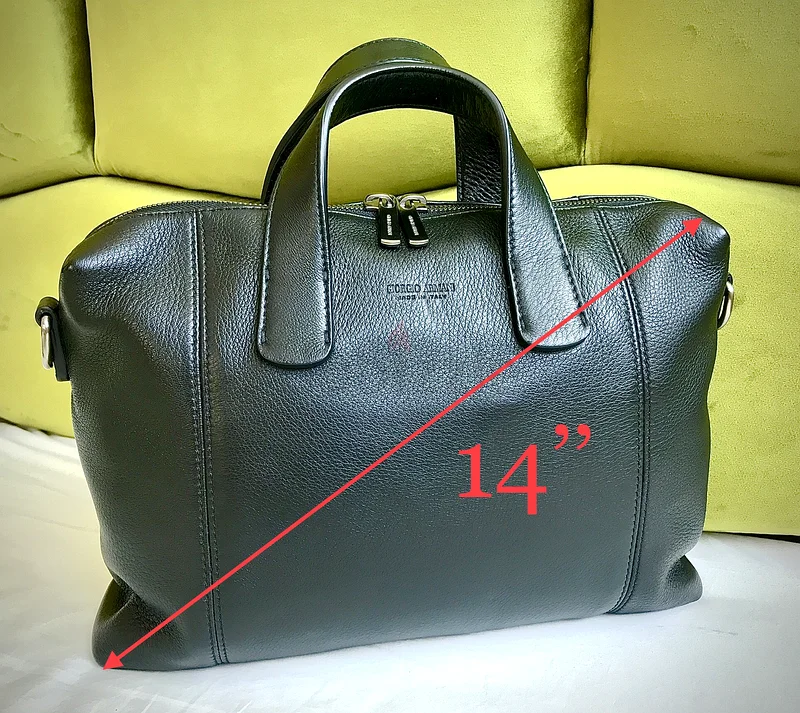 Giorgio Armani Stylish Black Leather Briefcase - Perfect for Professionals!63239619320193111