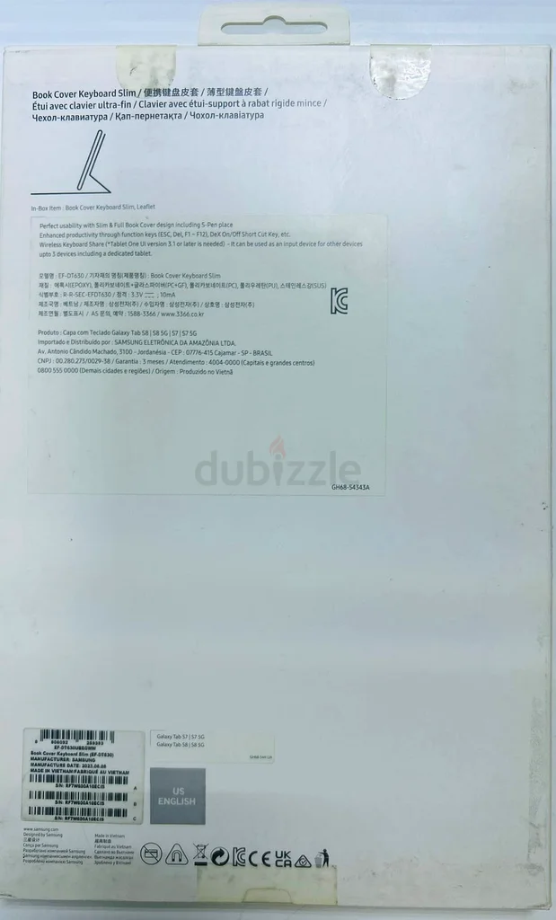 Samsumg Galaxy Book Cover Keyboard Slim For Galaxy Tab S8/ Galaxy Tab S7 Brand New Never Used Origin63255001290626111