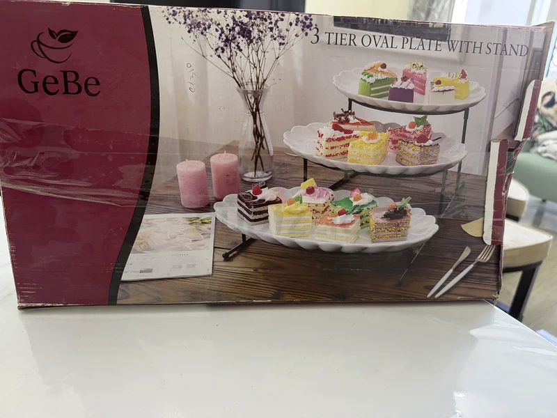 Elegant 3-Tier Oval Cake Stand632198297603861114