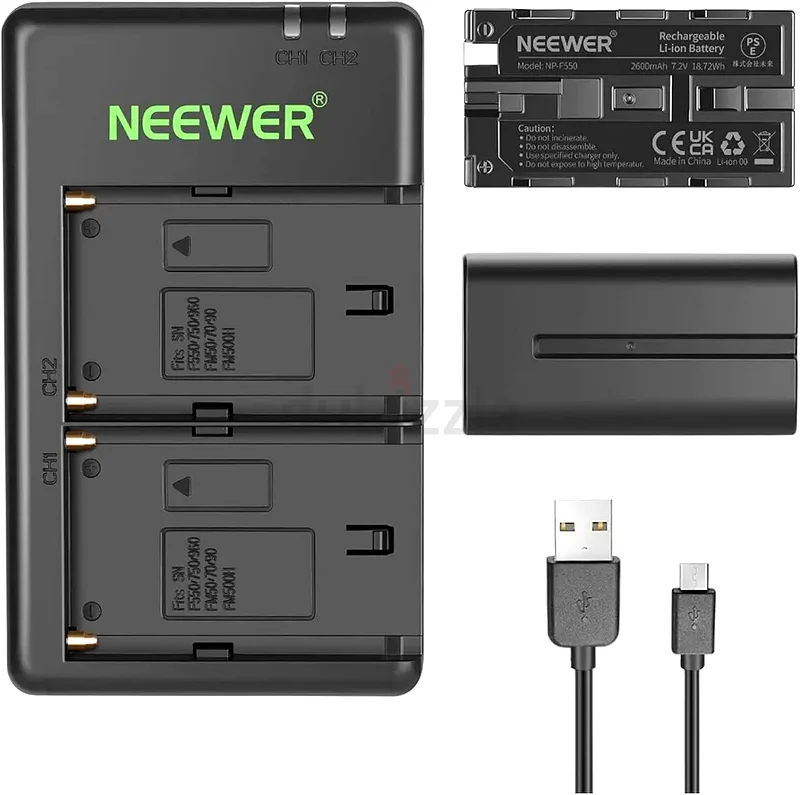 شاحن بطارية نيوور NP F550، مجموعة متوافقة مع سوني NP F970 F750 F770 F960 F550 F530 F330 F57063172681222275111