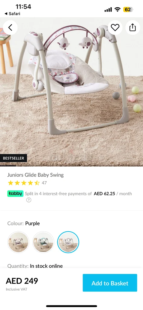 Baby swing perfect for soothing baby!63204861178241112