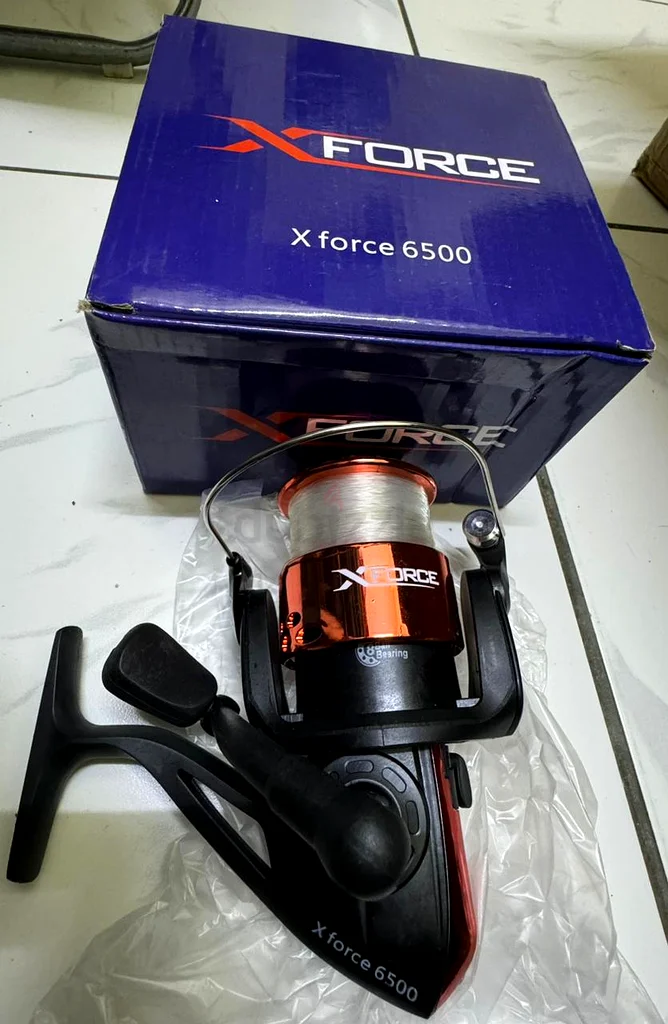 بكرة صيد 6500 مع خيط Xforce الأزرق63241659657601110