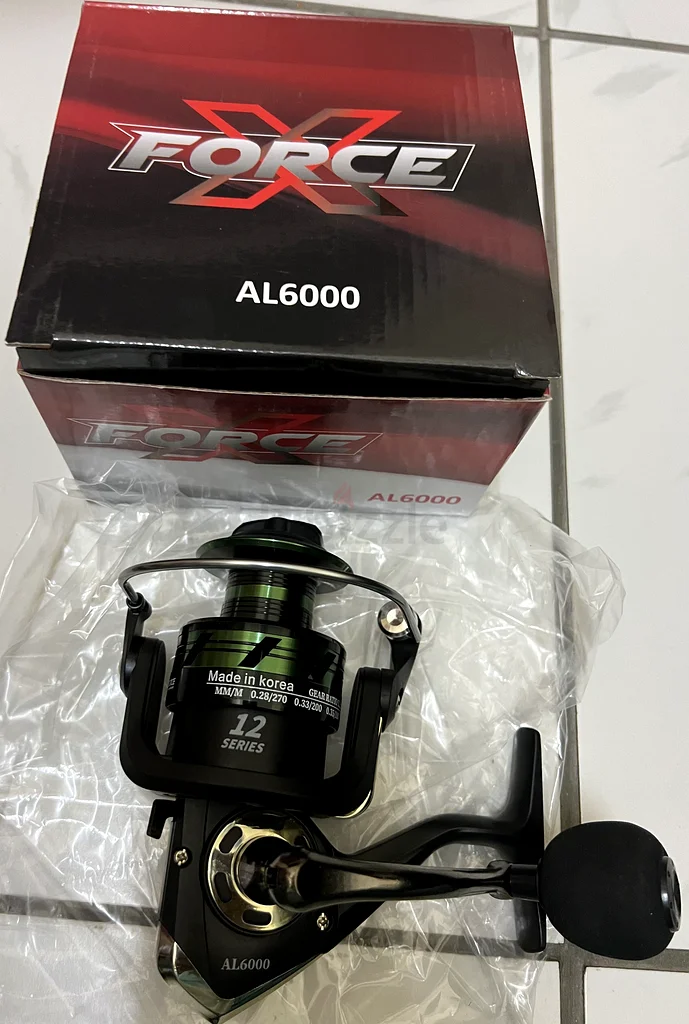 بكرة صيد XFORCE AL6000 حمراء/خضراء كورية لصيد الجيج والرمي63241659567619113