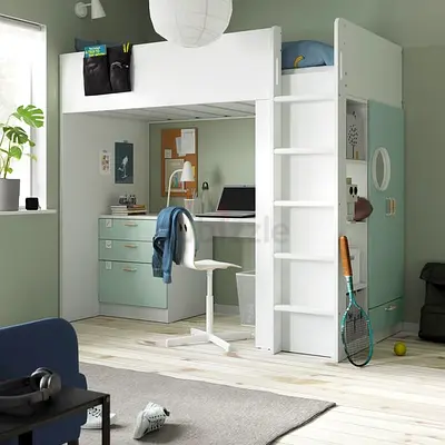 Ikea loft bed with desk