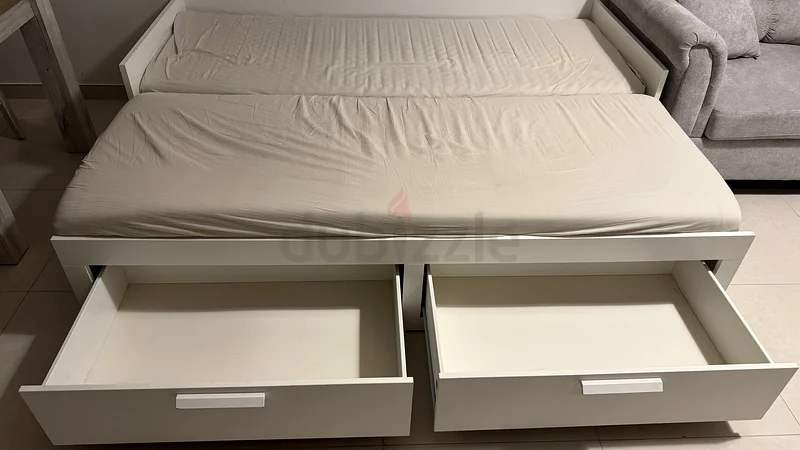 Ikea - BRIMNES Day-Bed W 2 Drawers/2 Matt Stylish White Storage Bed with Drawers63221848994817111