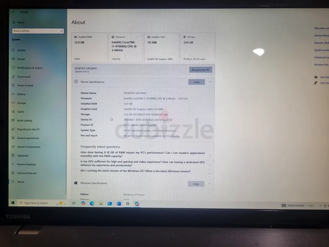 Laptop Toshiba i763256601390721113
