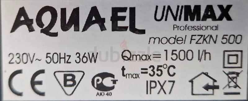 Aquael Unimax 500 Pro Filter with inline Heater63233642727299111