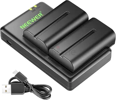 NEEWER NP F550 Battery Charger Set, Compatible with Sony NP F970 F750 F770 F960 F550 F530 F330 F570