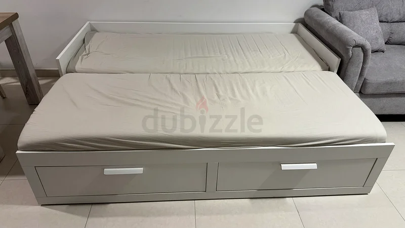 Ikea - BRIMNES Day-Bed W 2 Drawers/2 Matt Stylish White Storage Bed with Drawers63221848994817113