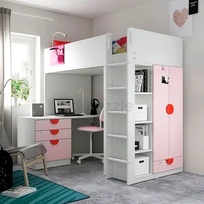 Ikea loft bed with desk