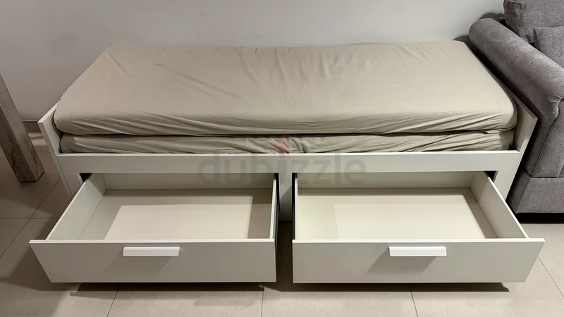 Ikea - BRIMNES Day-Bed W 2 Drawers/2 Matt Stylish White Storage Bed with Drawers63221848994817114
