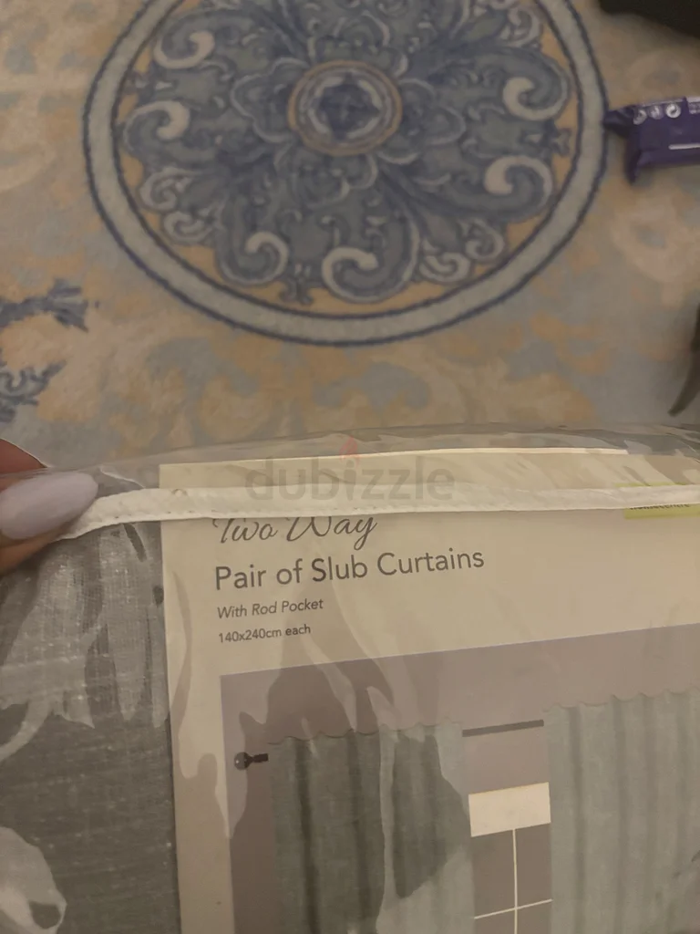 Grey Pair of Slub Curtains - Perfect for Any Room63191609185410111