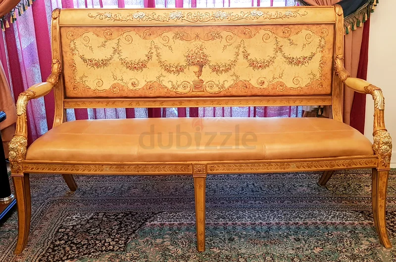 Antique Design Golden Leather 3 seater63207893731203111