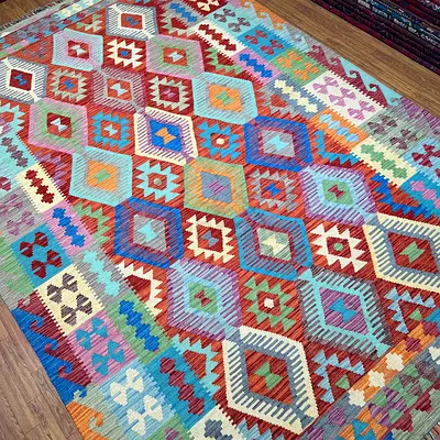 3x2m | new Handmade Turkmen Kilim Rug Multicolor