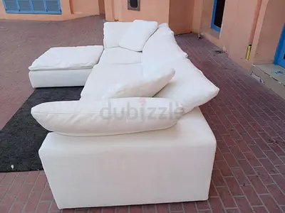 The Loom collection Feather filled Modicular Corner sofa with footstool