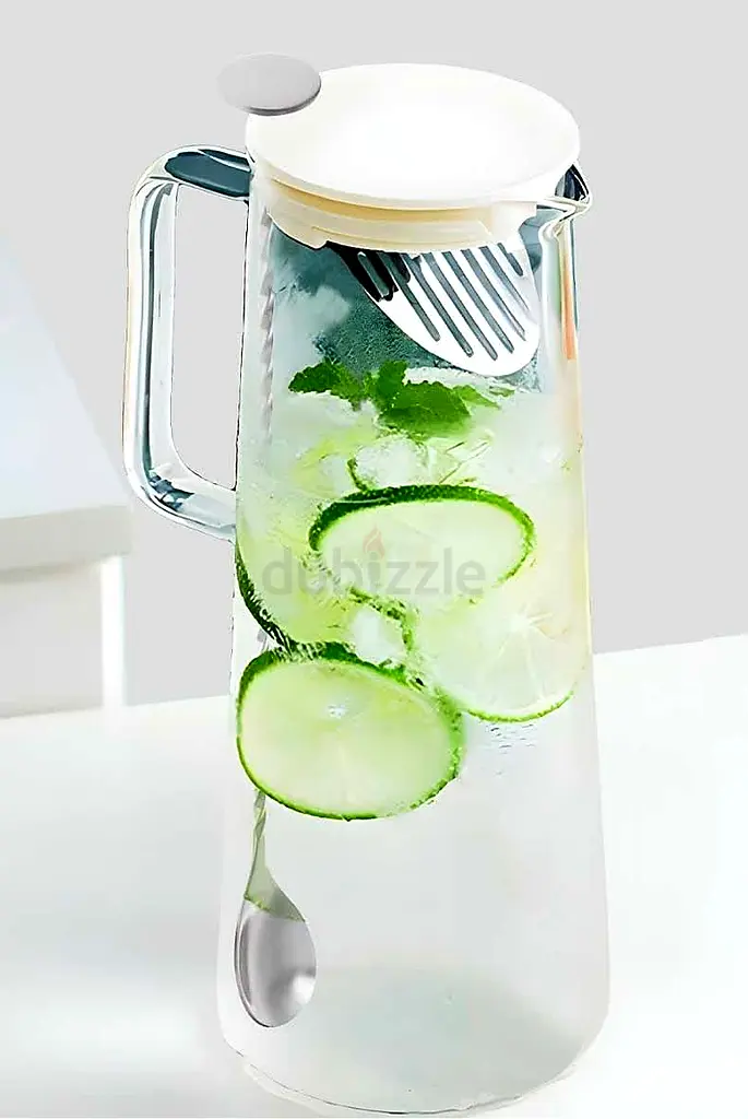 Glass Pitcher with long spoon for Refreshing Beverages