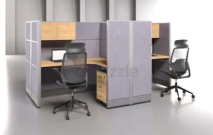 Olufsen 4 Cluster L Shaped Office Workstation