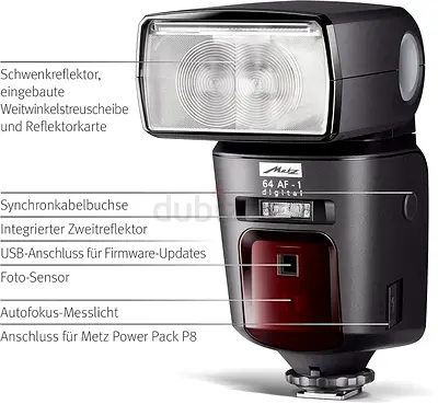 Metz mecablitz 64 AF-1 digital FlashGun for Canon Cameras Made In Germany