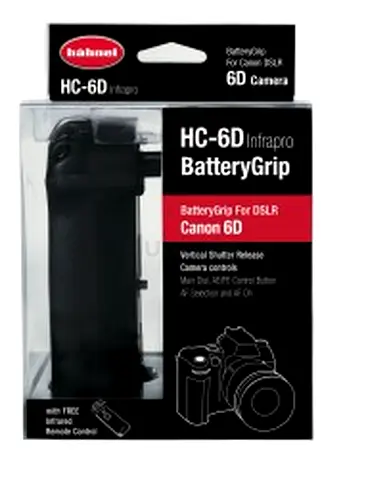 Hahnel HC-6D Battery Grip with AA Cage  Infrared Remote Control for EOS 6D DSLR