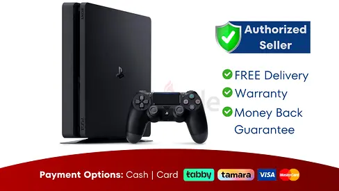 Sony PlayStation 4 Slim - 500GB, 1 Controller, Black ● Warranty | FREE Delivery