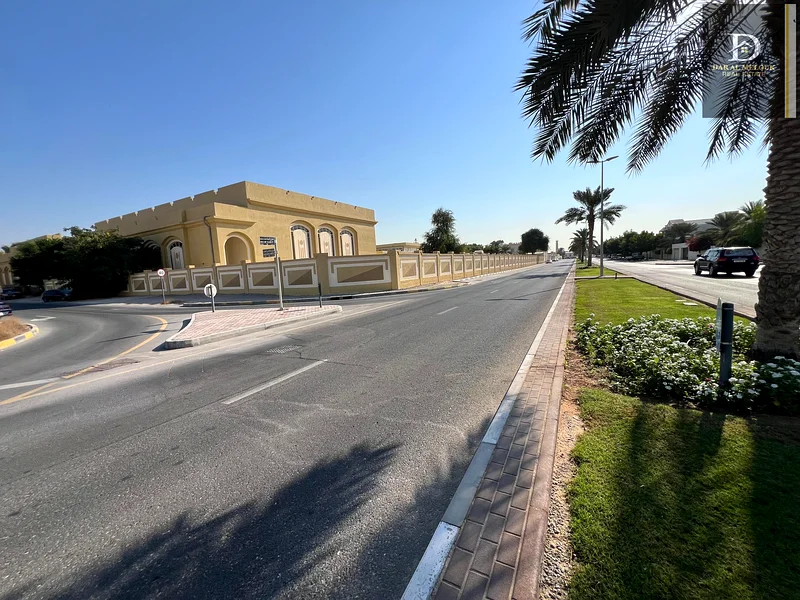 For sale in Sharjah, Al Quoz area, residential land, area 9100 feet, corner on two streets, ground floor and first floor63194075213443112