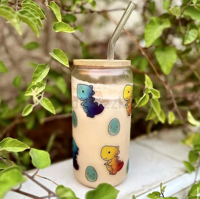 Eco-Friendly Dinosaur Glass Tumbler - Perfect for Sports  Outdoor Activities!632163566256661125