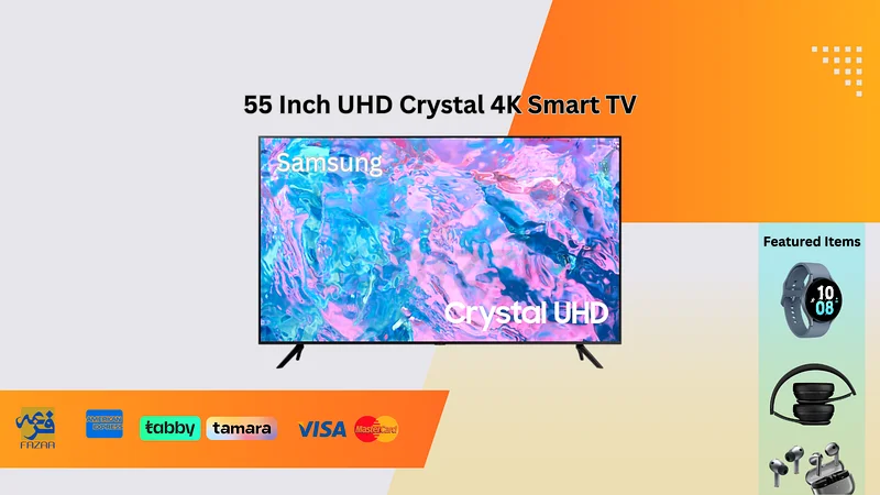 تليفزيون 55 بوصة - تلفزيون سمارت كريستال UHD 4K من سامسونج بحجم 55 بوصة - خدمة توصيل في نفس اليوم متاحة63264592683265110